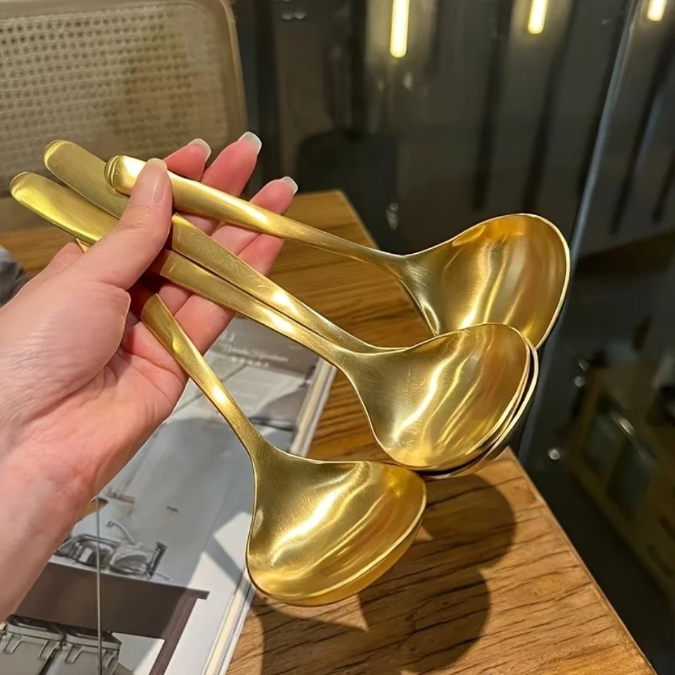 Kitchen Appliances Large - 2 большие золотистые ложки из нержавеющей
